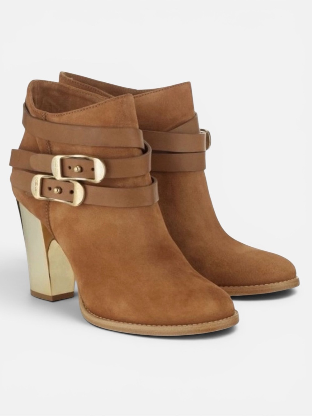 Jimmy Choo Melba Suede Ankle Boots Women 37 in Sandalwood Brown